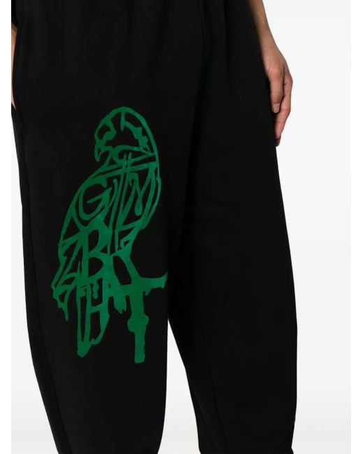 GmbH Black Graphic-Print Track Pants for men