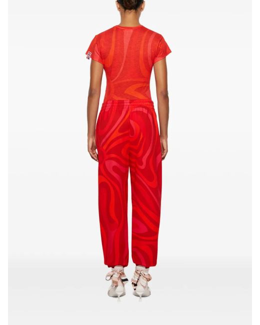 Emilio Pucci Red Fleece Track Pants
