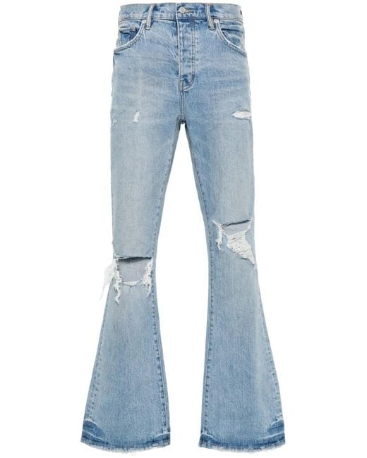 Purple Brand Blue Logo-Patch Flared Jeans for men