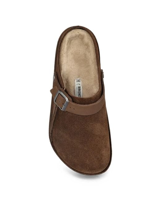 Birkenstock Brown Lutry Premium Split Mules for men