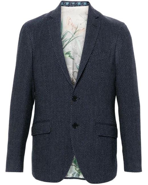 Etro Blue Single-Breasted Blazer for men