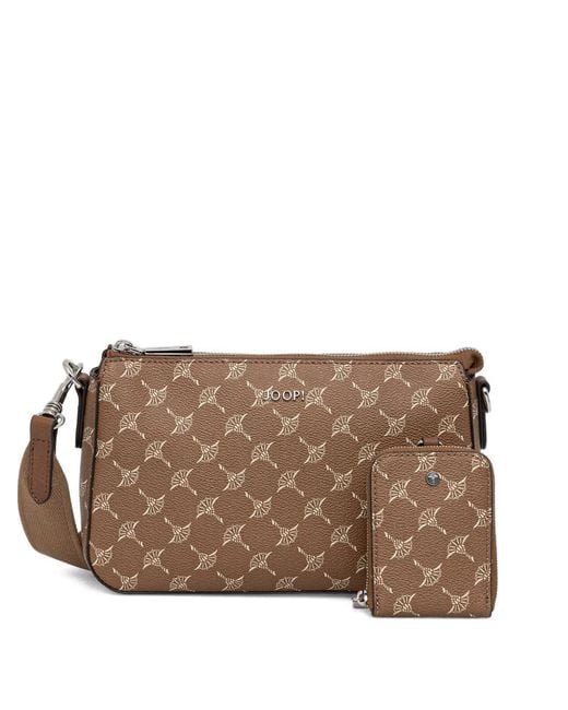Joop! Brown Logo-Patterned Cross-Body Bag