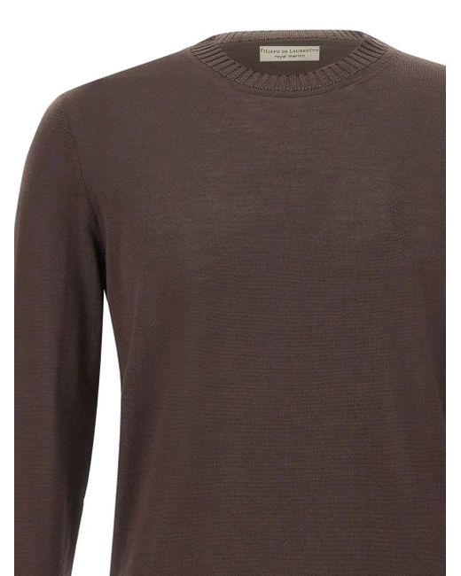 FILIPPO DE LAURENTIIS Pullover mit rundem Ausschnitt in Brown für Herren