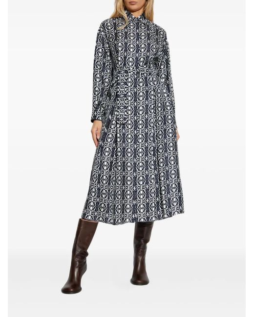 Max Mara Gray Esploso Patterned Dress