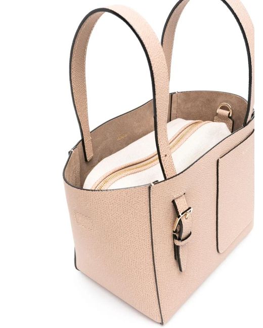 Valextra Natural Mini Soft Bucket Tote Bag