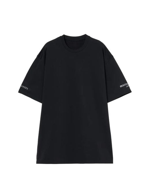 Mastermind Japan Black Logo-Print Side-Slit T-Shirt for men