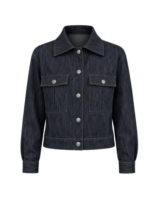 Eleventy Blue Button-Up Denim Jacket