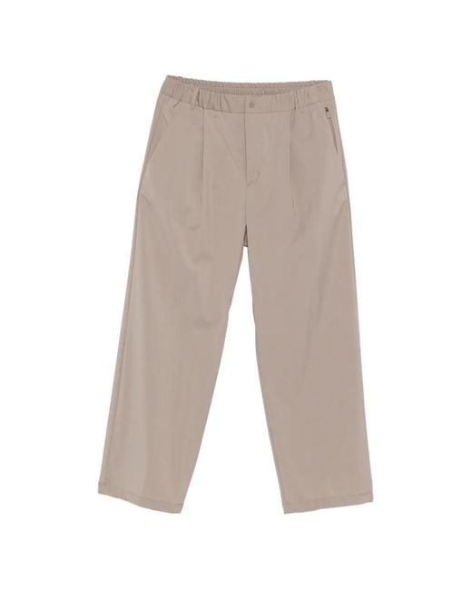 Herno White Pleated Elasticated-Waist Trousers for men