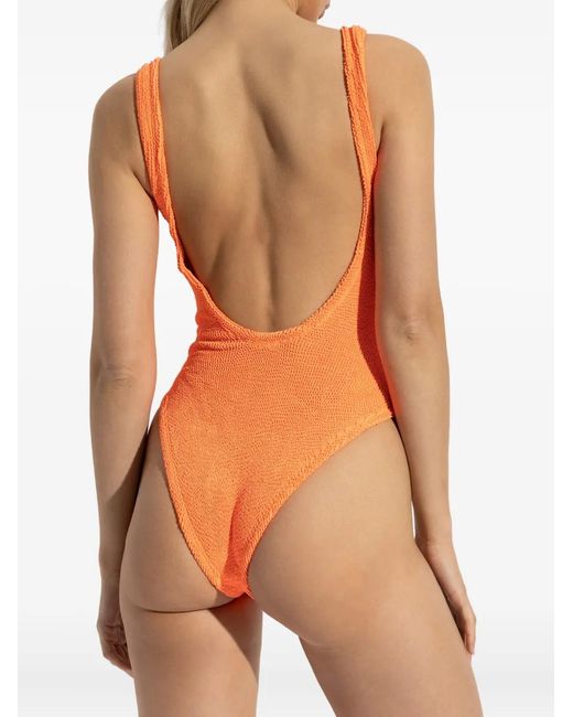 Hunza G Orange Maillot De Bain À Encolure Carrée