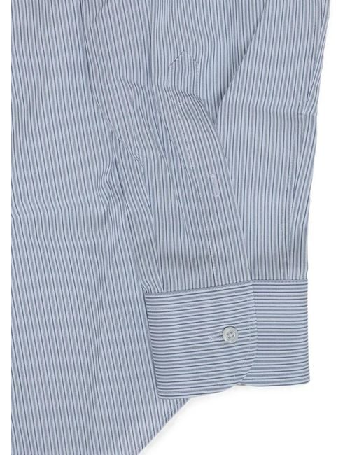 Corneliani Blue Striped Cotton Shirt for men