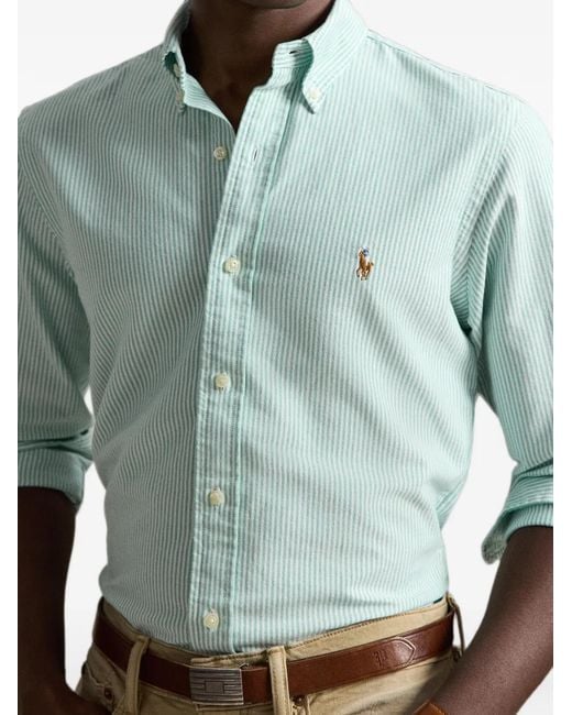 Polo Ralph Lauren Blue Striped Oxford Shirt for men