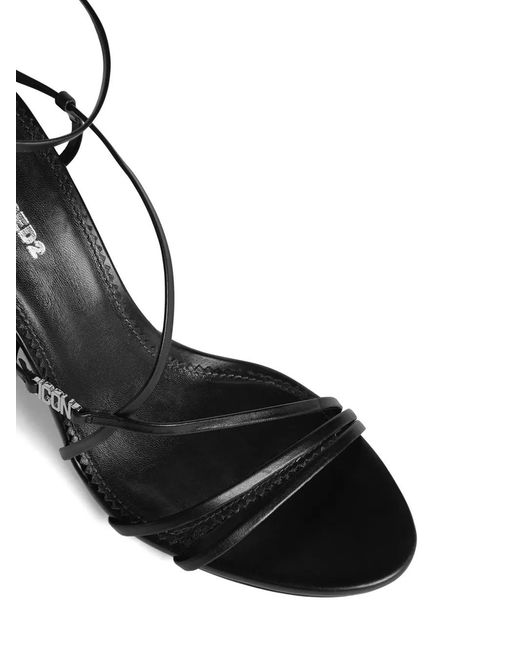 DSquared² Black Icon Evening Leather Sandals