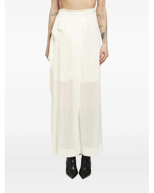 Yehuafan Natural Pantalon À Coupe Évasé