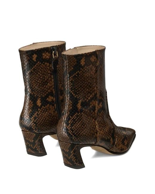 Stuart Weitzman Brown Snakeskin Heeled Boots