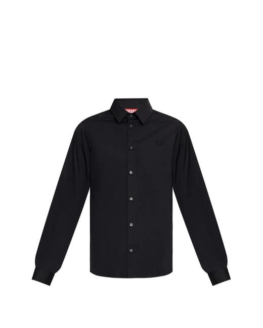 DIESEL Blue S-Kinny-Epcl Logo-Embroidered Shirt for men