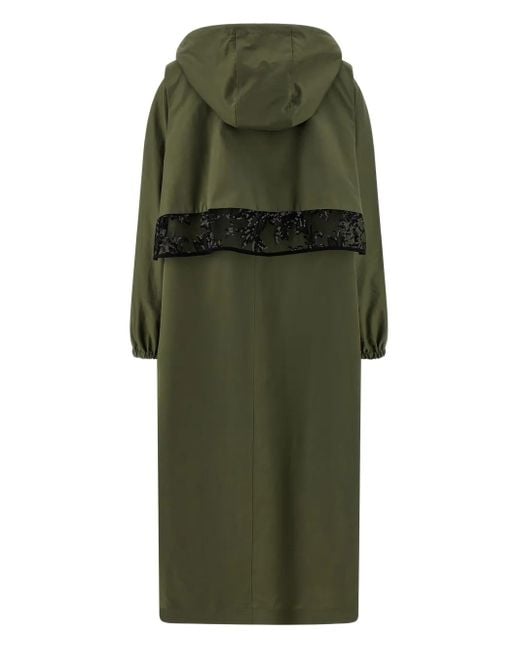 Le twins Green Removable-Hood Trench Coat