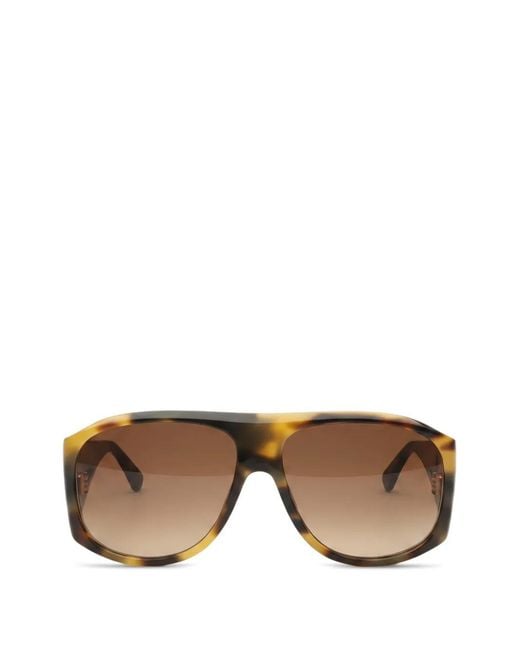 Chloé Brown Izia Tortoiseshell-Effect Pilot-Frame Sunglasses