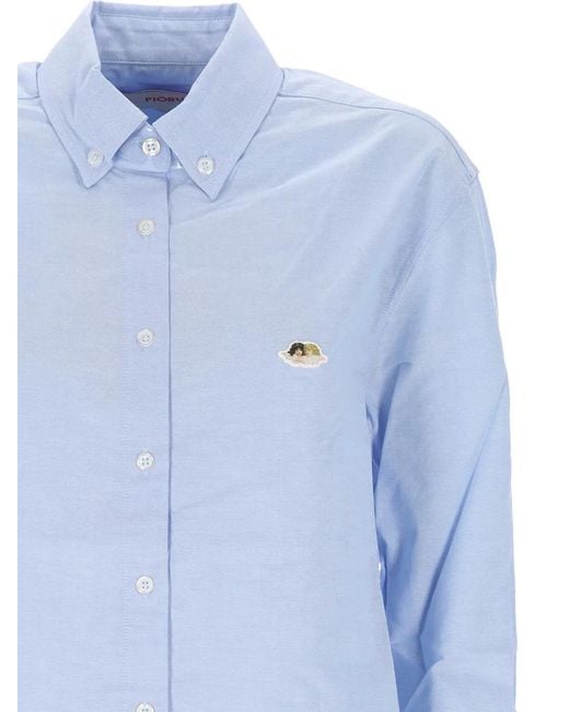 Fiorucci Blue Angels Patch Button-Down Shirt