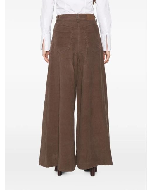Brunello Cucinelli Brown Corduroy Wide-Leg Trousers