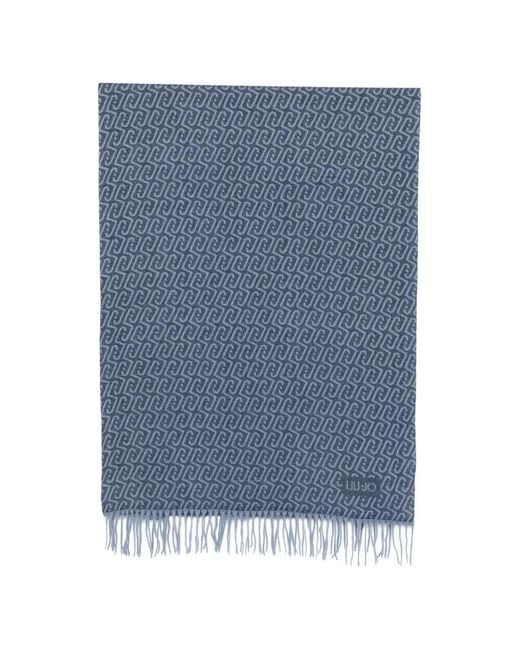Sciarpa Con Frange E Logo di Liu Jo in Blue