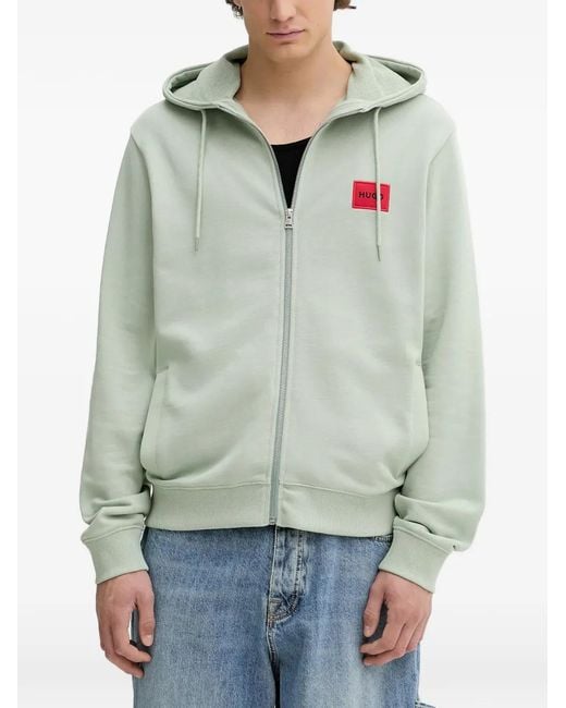 HUGO Green Hoodie À Fermeture Zippée for men