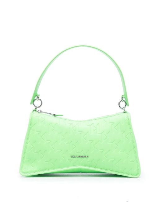 Sac Porté Épaule À Motif Monogrammé En Relief Karl Lagerfeld en coloris Green
