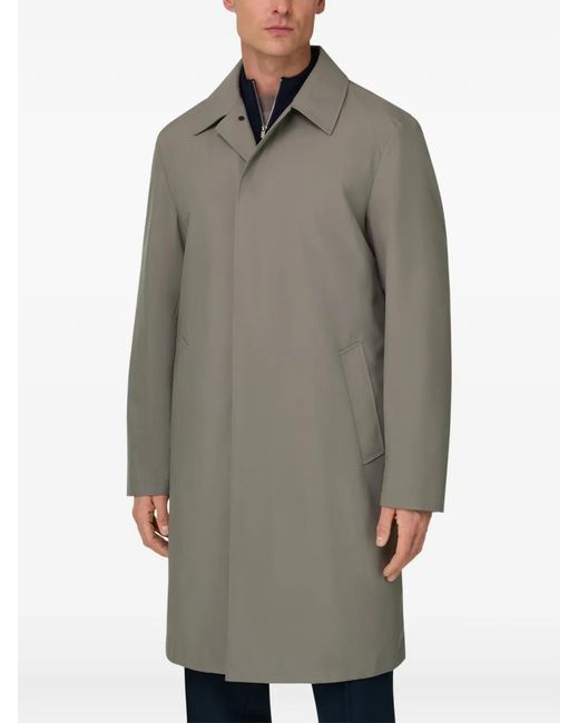 Boggi Gray Buttoned Technical Coat for men