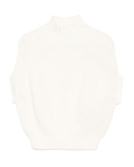 Top Balloon Con Collo Rialzato di Sportmax in White