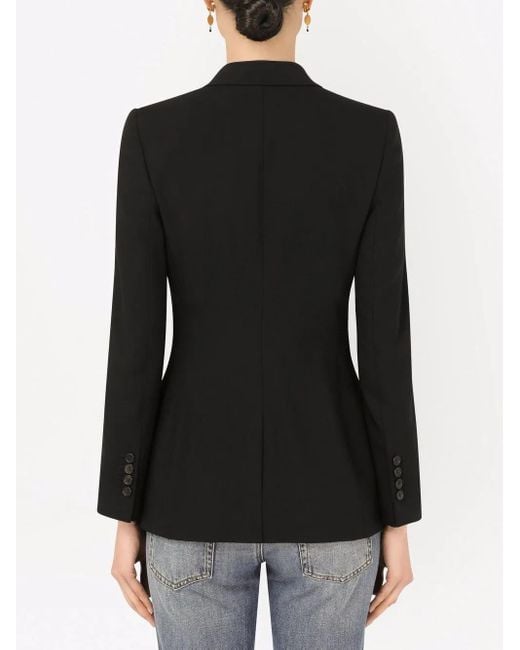 Dolce & Gabbana ドルチェ&ガッバーナ ピークドラペル シングルジャケット Black