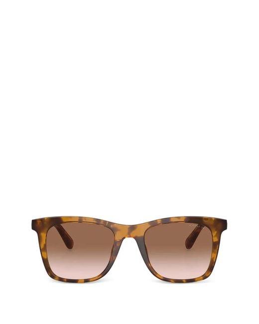 COACH Pink Tortoiseshell-Effect Square-Frame Sunglasses