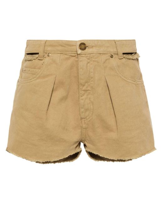 Pinko Natural Jeans-Shorts im Distressed-Look