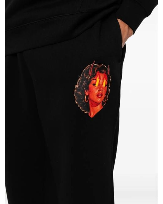 Melt Black Graphic-Print Track Pants for men