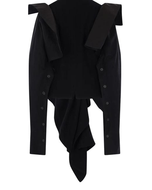Yohji Yamamoto Black Draped Jacket