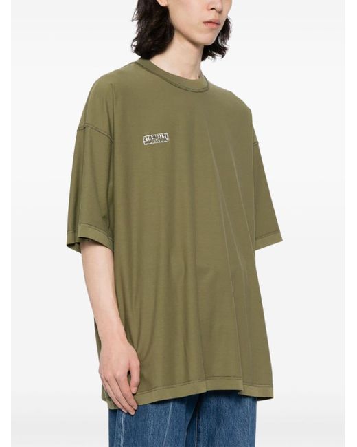 Vetements Green Inside-out Logo-embroidered T-shirt