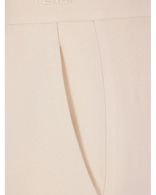 Fendi White Cuffed Trousers