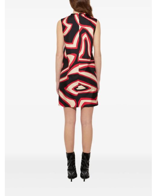 Emilio Pucci Red Labirinto-Print Sleeveless Mini Dress