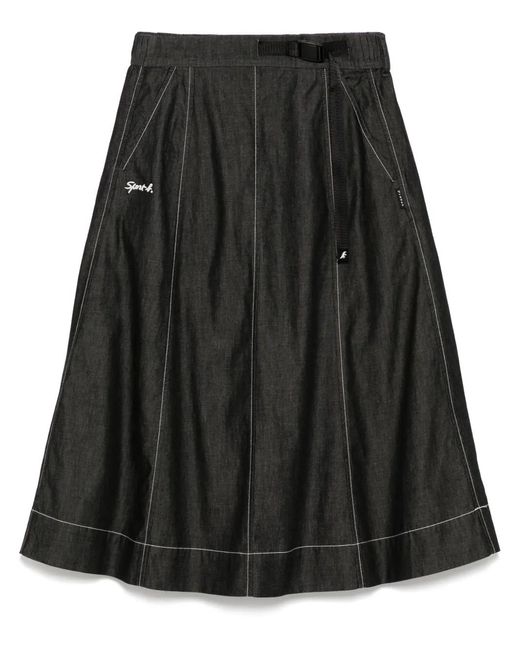 SPORT b. by agnès b. Black Chambray Outdoor Skirt