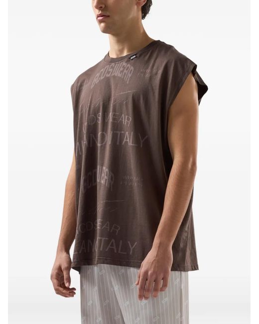 Gcds Brown Sleeveless Vest for men