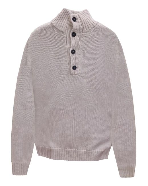 Alpha Studio Pullover mit Stehkragen in Gray für Herren