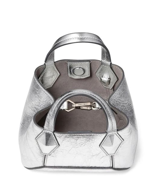 Jimmy Choo Metallic Xs Diamond Tote Bag