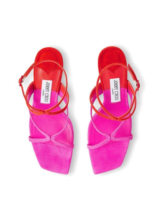 Jimmy Choo Pink Azie 85mm Two-tone Sandals