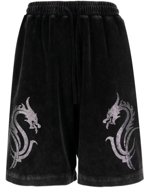 Pantalones cortos con motivo de dragón Alexander Wang de color Black