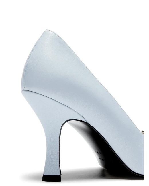 LILI CURIA White Babette Buckle Pumps