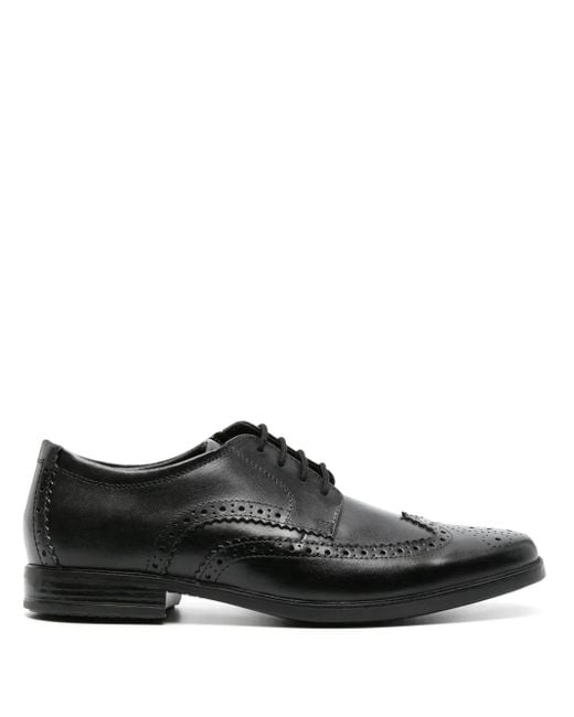 Clarks Black Howard Wing Leather Brogues for men