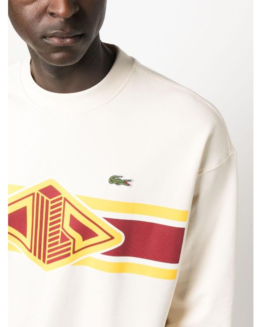 Lacoste Sweater Met Logopatch in het Wit voor heren | Lyst NL