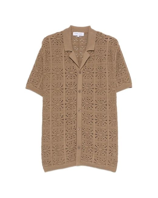 Maison Labiche Natural Beuret Mosaic Openwork Buttoned Shirt for men