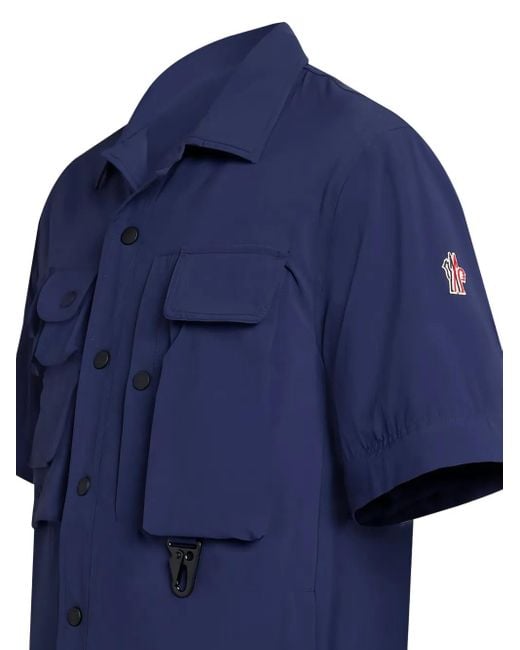 Moncler Blue Detachable-Sleeves Shirt Jacket for men