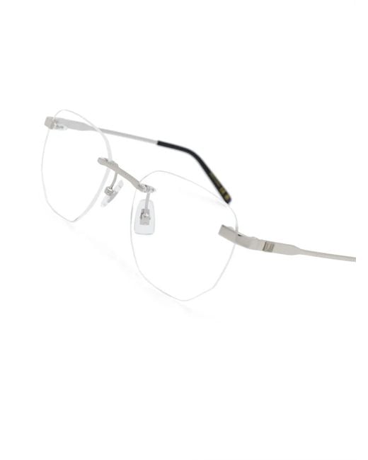 Dunhill White Thin-Arms Frameless Glasses
