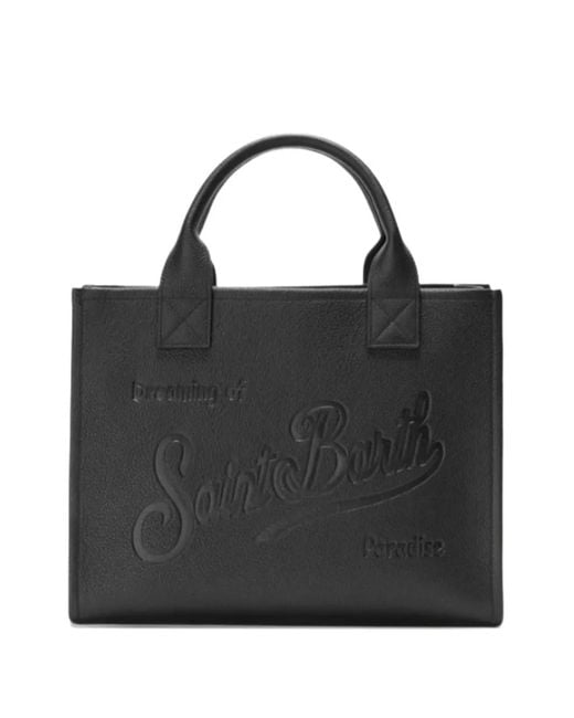 Mc2 Saint Barth Black Large Vanity Embossed Tote Bag