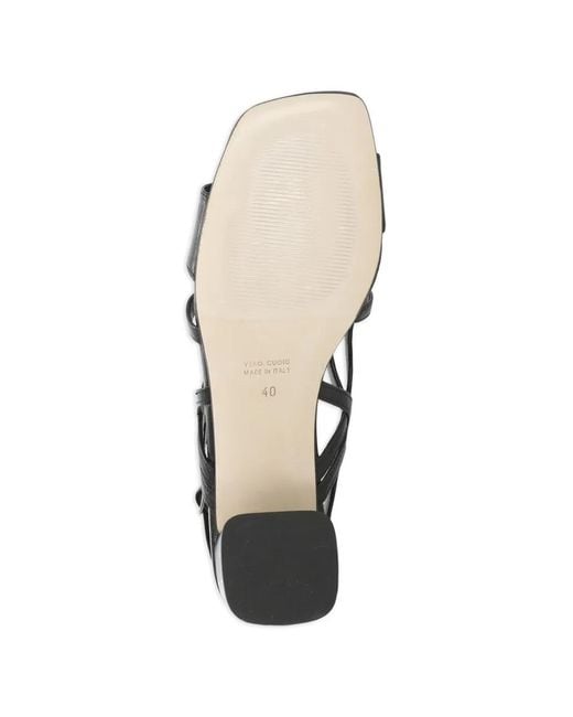 Julie Dee White Leather Heeled Sandals